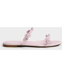 Charles & Keith - Orinda Knot-Pearl Slide Sandals - Lyst