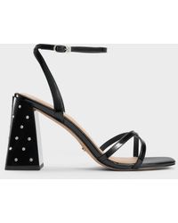 Charles & Keith - Emmaline Patent Leather Crystal Crossover Sandals - Lyst
