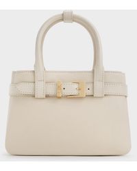 Charles & Keith - Jody Leather Belted Tote Bag - Lyst