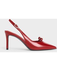 Charles & Keith - Patent Bow Slingback Pumps - Lyst