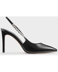 Charles & Keith - Flores Patent Gem-Strap Slingback Pumps - Lyst