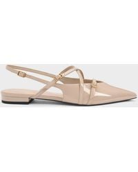 Charles & Keith - Maybelle Patent Strappy Slingback Flats - Lyst