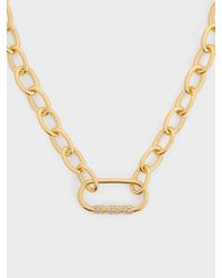 Charles & Keith - Reagan Crystal Chain-link Necklace - Lyst