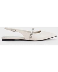 Charles & Keith - Chain-Strap Pointed-Toe Slingback Flats - Lyst