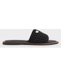 Charles & Keith - Woven Slide Sandals - Lyst