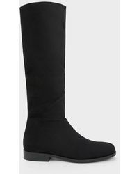 Charles & Keith - Textured Ruched Knee-high Boots - Lyst