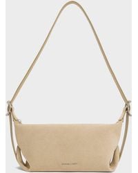 Charles & Keith - Larsen Recycled Suede Buckle-Strap Slouchy Shoulder Bag - Lyst