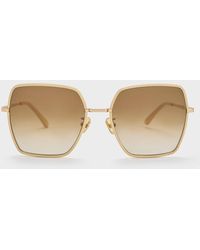 Charles & Keith - Recycled Acetate Thin-rim Wide-square Sunglasses - Lyst