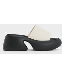 Charles & Keith - Baxie Silk Two-tone Platform Mules - Lyst