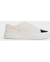 Charles & Keith - Joshi Textured Two-tone Sneakers - Lyst