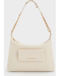 Charles & Keith - Duo Quilted Front-Pocket Hobo Bag - Lyst