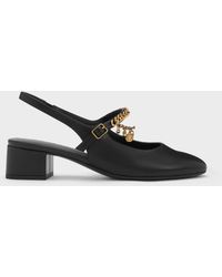 Charles & Keith - Double-Chain Charm Mary Jane Slingback Pumps - Lyst