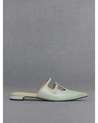 Charles & Keith - Leather T-bar Double-strap Mules - Lyst