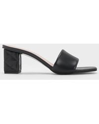 Charles & Keith - Puffy-strap Quilted-heel Mules - Lyst