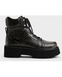 Charles & Keith - Eliot Platform Combat Boots - Lyst