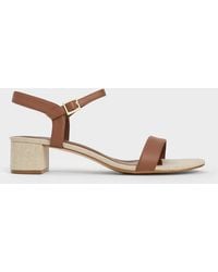 Charles & Keith - Block Heel Ankle-strap Sandals - Lyst