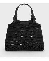 Charles & Keith - Ida Knotted Handle Knitted Tote Bag - Lyst