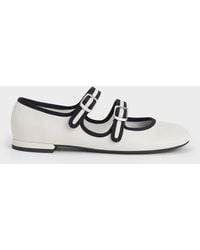 Charles & Keith - Two-Tone Double-Strap Mary Jane Flats - Lyst