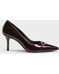 Charles & Keith - Patent Metallic-Buckle Pointed Pumps - Lyst