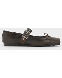Charles & Keith - Myler Crinkle-Effect Bow Square-Toe Buckled Mary Janes - Lyst