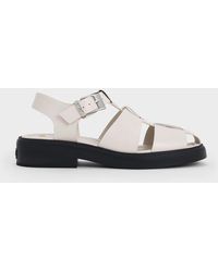 Charles & Keith - Leather Caged Sandals - Lyst