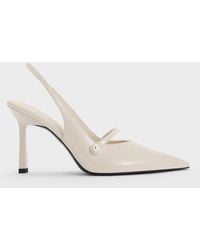 Charles & Keith - Helena Pearl-buckle Pointed-toe Slingback Pumps - Lyst