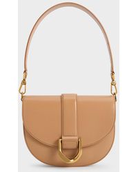 Charles & Keith - Gabine Leather Saddle Bag - Lyst