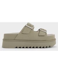 Charles & Keith - Buckled Double-Strap Flatform Sandals - Lyst