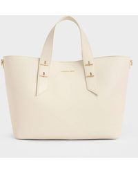 Charles & Keith - Metallic-accent Double Handle Bag - Lyst