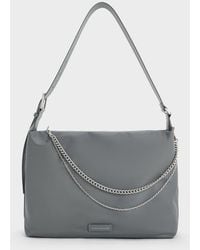 Charles & Keith - Nylon Chain-Link Slouchy Shoulder Bag - Lyst