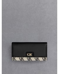 Charles & Keith - Leather & Canvas Chain-strap Wallet - Lyst