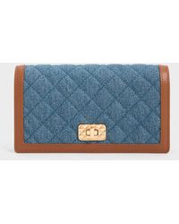 Charles & Keith - Micaela Denim Quilted Long Wallet - Lyst