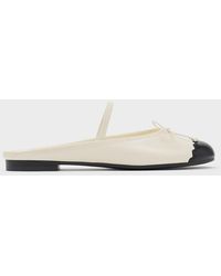 Charles & Keith - Two-tone Bow Slip-on Flats - Lyst