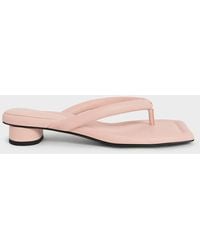 Charles & Keith - Asymmetric-toe Puffy Thong Sandals - Lyst