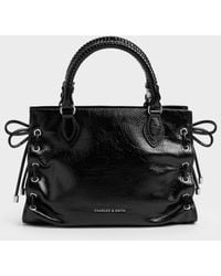 Charles & Keith - Mini Nylah Grommet Lace-Up Tote Bag - Lyst