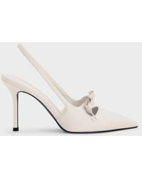 Charles & Keith - Satin Bow Pointed-Toe Slingback Pumps - Lyst