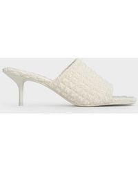 Charles & Keith - Loren Textured Kitten-Heel Mules - Lyst
