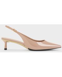 Charles & Keith - Curtis Patent Slingback Kitten Heels - Lyst