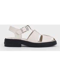 Charles & Keith - Leather Caged Sandals - Lyst
