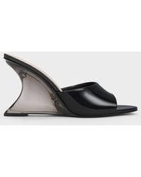 Charles & Keith - Patent Sculptural Heel Wedges - Lyst