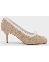 Charles & Keith - Two-Tone Knitted Bow Pumps - Lyst
