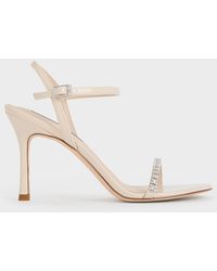 Charles & Keith - Ambrosia Patent Gem-embellished Ankle-strap Pumps - Lyst