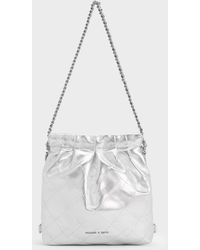 Charles & Keith - Duo Metallic Chain-handle Two-way Backpack - Lyst