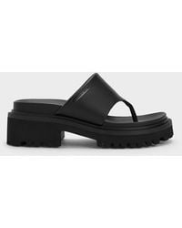 Charles & Keith - Padded Ridged-sole Thong Sandals - Lyst