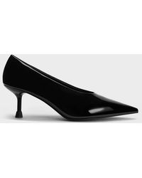 Charles & Keith - Patent Pointed-toe Kitten-heel Pumps - Lyst