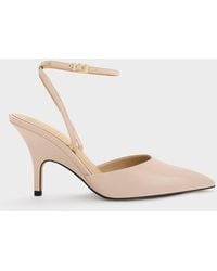 Charles & Keith - Leather Ankle Strap Pumps - Lyst