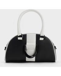 Charles & Keith - Gabine Two-tone Leather Top Handle Bag - Lyst