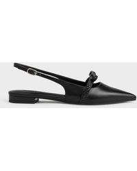 Charles & Keith - Kaleen Woven-Bow Slingback Flats - Lyst