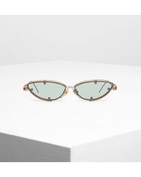 Charles & Keith Double Frame Cat-eye Sunglasses - Green