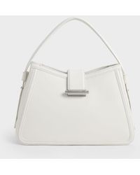 Womens Bags Hobo bags and purses Charles & Keith Lola Belted Hobo Bag in White 